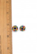 Rainbow Bead Stud Earrings